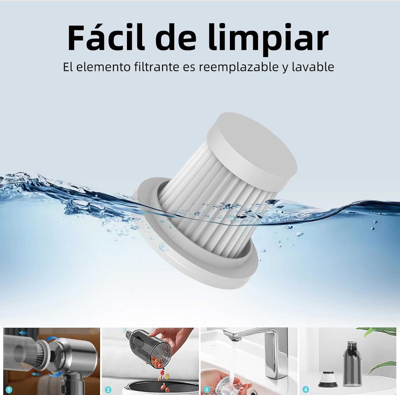 UltraClean - Aspirador potente 6 en 1 + 2 FILTROS GRATIS